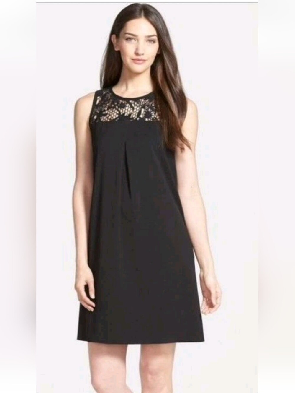 CLASSIQUES ENTIER BLACK LACE OVERLAY CREPE SHEATH DRESS SIZE 12 NEW